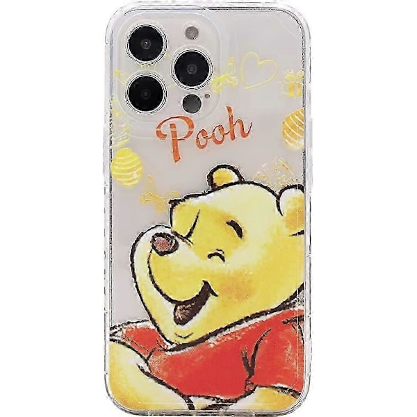 Söpö sarjakuvaprintti pehmeä joustava kirkas läpinäkyvä kevyt TPU-kotelo iPhone 13 Pro 6.1 tuuman 2021 (Nalle Puh)