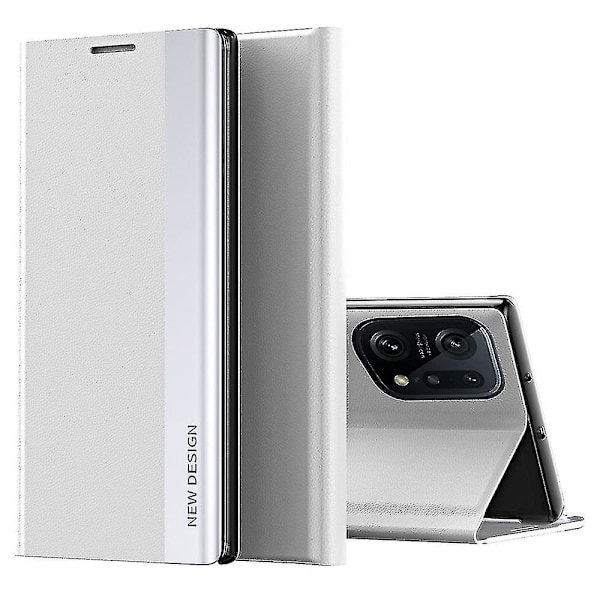 For Oppo Find X5 Pro Elektroplettert PU Lærveske Stativ Magnetisk Absorpsjon Telefondeksel