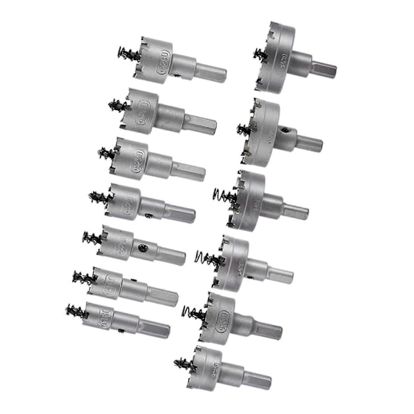 13 stk/sæt 16 18 20 22mm Karbidspids Tct Bor Bits Hulsav Sæt Rustfrit Stål