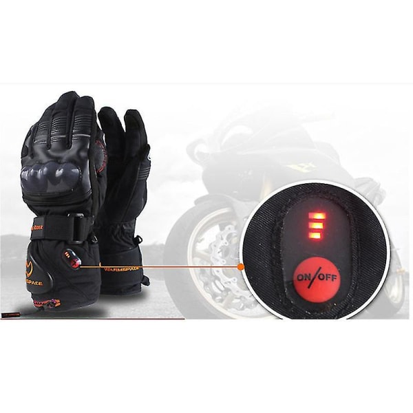 Opvarmede handsker til mænd, kvinder, elektriske varmehandsker til motorcykel, ski, jagt BLACK M