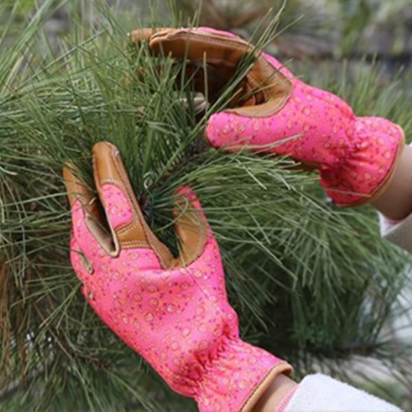 Kvinnor Trädgårdsmästare Plantera läder arbetshandskar, restaurering, skyddande