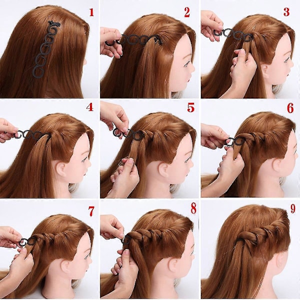 Hårfletteverktøy 2 stk/sett Hår Twist Fletter med Krok Hårkant Twist Krøller Hårstylingverktøy DIY Tilbehør For Kvinner Jenter
