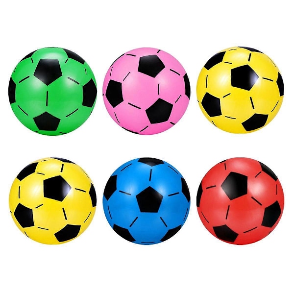 TOYMYTOY 6 st Mini Fotboll Uppblåsbar Fotboll Softball Boll Spel Pojke Flicka Party Favörer Roliga Sportlekar Stressbollar Leksak (Blandade Färger)