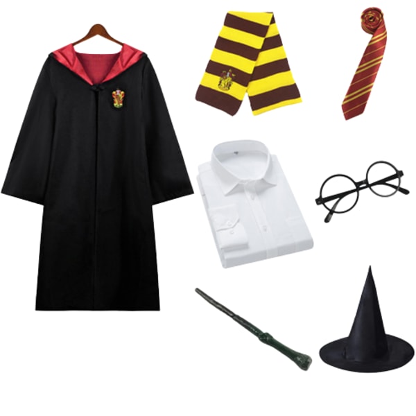 Halloween Harry Potter magisk kappe perifer cos kostyme ytelse kostyme sett Gryffindor 115cm