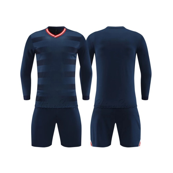 Børnefodbold træningsdragt Mænd Fuld fodboldtrøjesæt Ungdomsfodboldtrøjer Uniformer Spiller træningsdragt skjorte Sportstøjsæt 9303 Navy 3XS Height 120-130CM