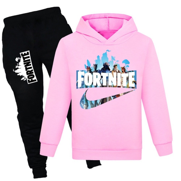 fortnite fortnite nye barneklær trendy gutter og jenter sweatshirt + casual langbuksedress pink 150cm