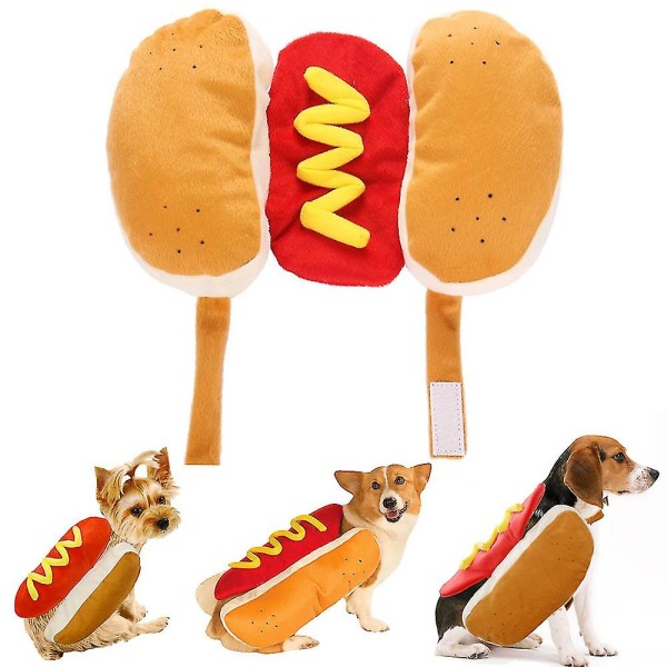 Hauskoja koirien Halloween-asuja, lemmikkipukeutumisasu Hot Dog Suunnittelu koirakissalle Halloween-juhla Cosplay-lahja
