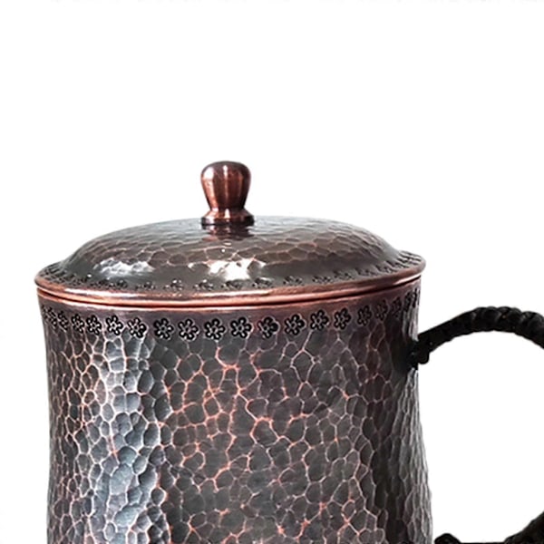 Ren Kobber Krus Kobber Kop Te Krus 500ml Drikkekrus Moscow Mule Krus med Håndtag og Låg til Bar Cafe Fest Køkken Bryllup