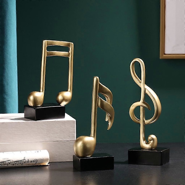 3 stk. Moderne Resin Musiknode Figur Statue til Boligindretning Skrivebord Kontor