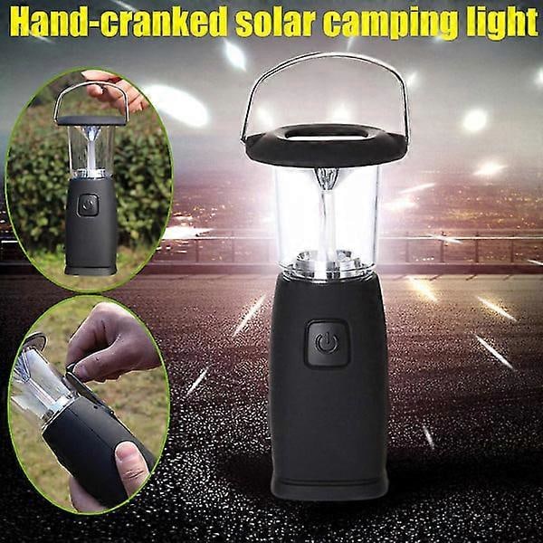 HHL 6 LED Solardriven Handvev Dynamo LED Lampa Lykta för Utomhuscamping Jakt Vandring Segling