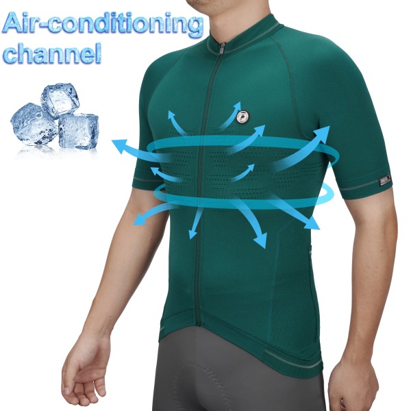 DAREVIE Cykeltröja Compression Seamless Cykeltröja Andas Snabbtork Man Cykling Maillot Reflekterande unsex MTB-tröja Amazon Green S-M