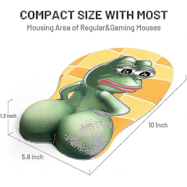 Orange 3D Pepe Ledsen Groda Musmatta Rolig Silikon Musmatta Handledsstöd