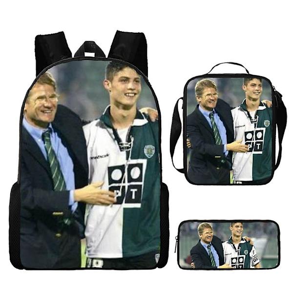 Football Star Cr7 Skolväska Reseryggsäck Lunchväska Case Present för barn studenter style 23