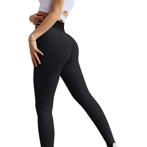 Tflycq Womens Stretch Yoga Leggings Fitness Løpe Gym Sport Full Lengde Active Pants Black L