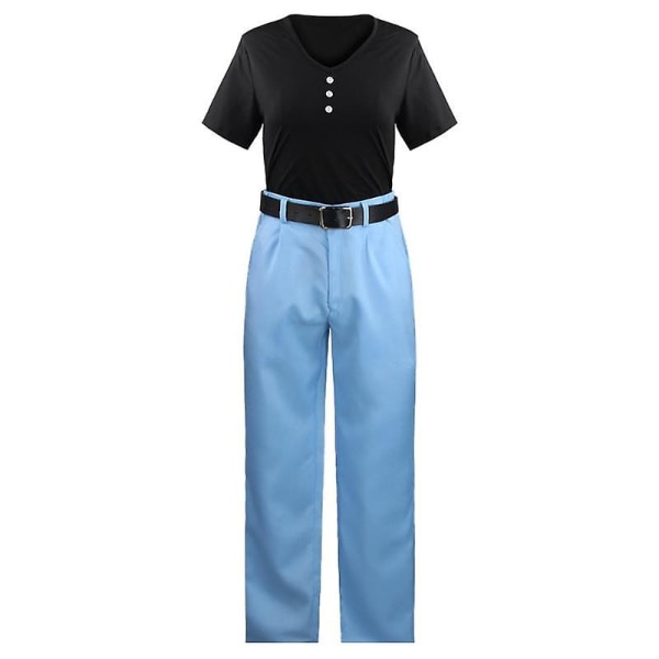 Anime Wonder Egg Priority Kawai Rika Cosplay kostume Gul gradient paryk med frakke Skjorte Bukser Outfits Julefest tøj Costumes with wigs S