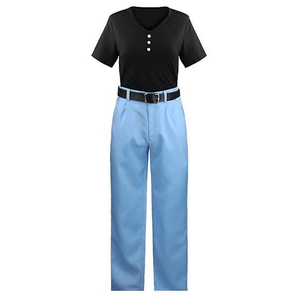 Anime Wonder Egg Priority Kawai Rika Cosplay Kostym Gul Gradient Peruk med kappa Skjorta Byxor Outfits Julfest Kläder Costumes with wigs XXL