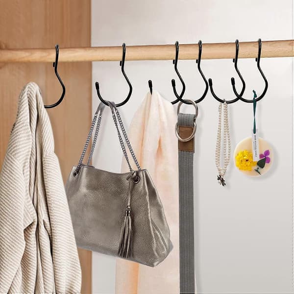 10-pack S-krokar för garderob, unik vriden design, handväskkrokar, plånböcker, handväskor, bälten, halsdukar, hattar, kläder