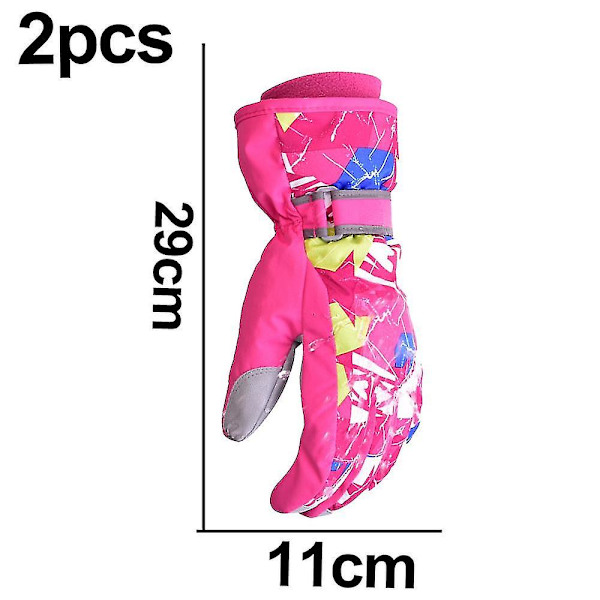 Unisex vattentäta vindtäta vintervarma snowboardskidhandskar Rose red