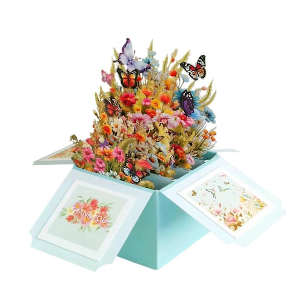 3D Pappersblombukett, Grattiskort, Morsdagskort, Läraruppskattning för Mamma, Fru, Dotter, Bröllop, Alla hjärtans dag