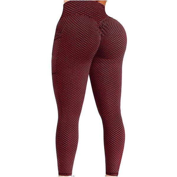Tflycq Womens Stretch Yoga Leggings Fitness Løpe Gym Sport Full Lengde Active Pants Red S