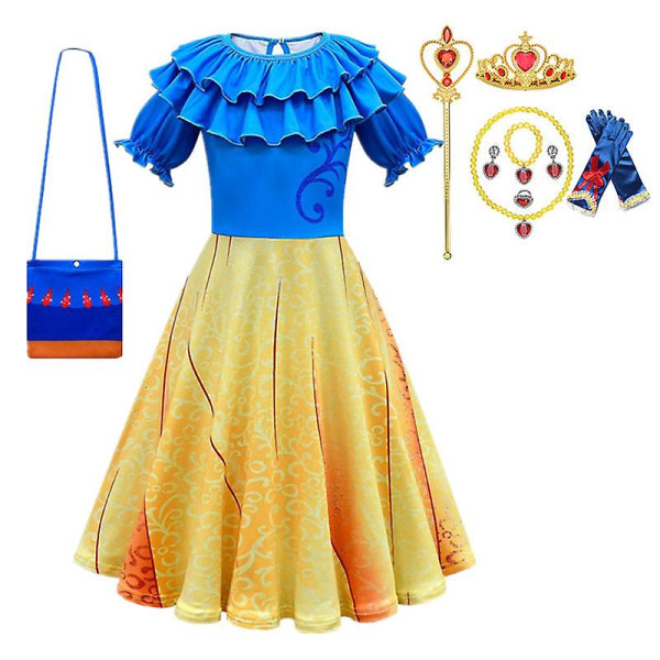 Prinsesse snehvide kjole til piger Halloween cosplay kostumer pufærme sommerkjole pige fødselsdagsfest Fancy kjole Vestidos 110 (4-5T) 81000 dress-E