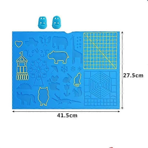 Malli 3D-kynälle, 3D-tulostuskynämalli, suuri silikonimatto 3D-tulostukseen, monimuotoinen eläinkuvioinen piirustusmatto 3D-tulostukseen, taitettava 2 sormella