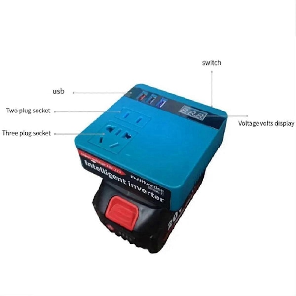 Makita litiumakkuinvertteri, sähkötyökalun akkuinvertteri AC220V/DC5V/20V ulkokäyttöön