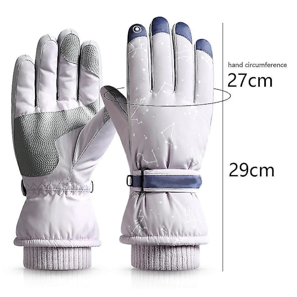 Lumihanskat Vedenpitävät Talvi Ski Gloves Lämpimät neutraalit käsineet SK23Hibiscus Purple(Star)