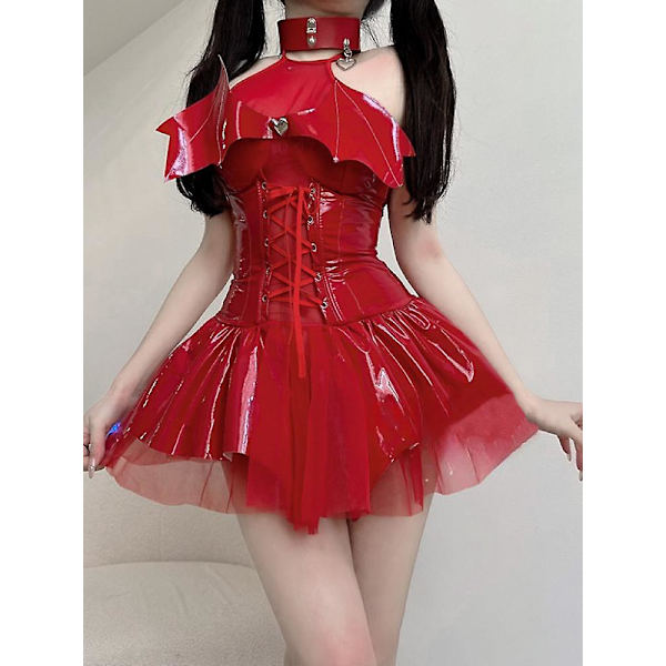Dark Witch Hollow Ærmeløse julekostumer Dæmon Game Dress Bandage Sexet Lingeri Uniform Halloween kostumer til kvinder 1430 6 Below 120kg