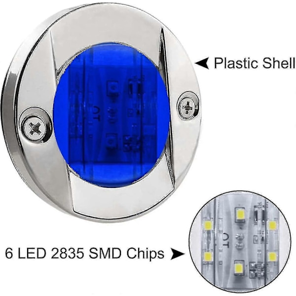 4-pack LED Båtlampa 12V Rund Marinlampa LED Akterspegellampa För Båt Dec xi