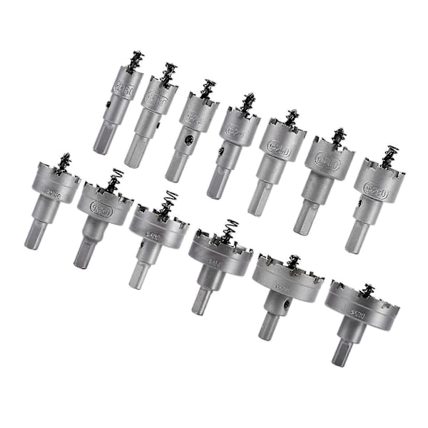 13 stk/sæt 16 18 20 22mm Karbidspids Tct Bor Bits Hulsav Sæt Rustfrit Stål