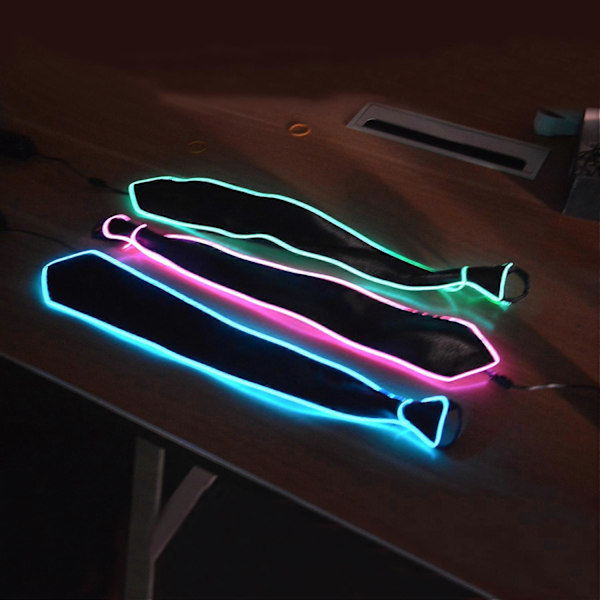 (Blå) LED Lysande Slips Självlysande Slips Neon LED Slipsar LED