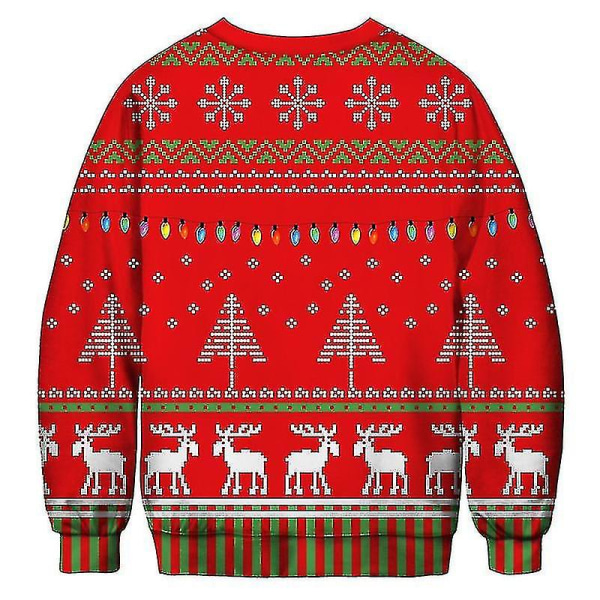 Unisex juletrøje 3d trykt sjov sweater sweater Size B M