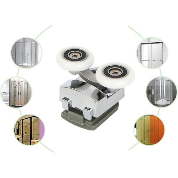 Duschdörrsrullar, 23mm Duschdörrsrullar Glidhjul Trissor 8ST Diameter Duschdörr Topp Botten Badrum Reservdelar