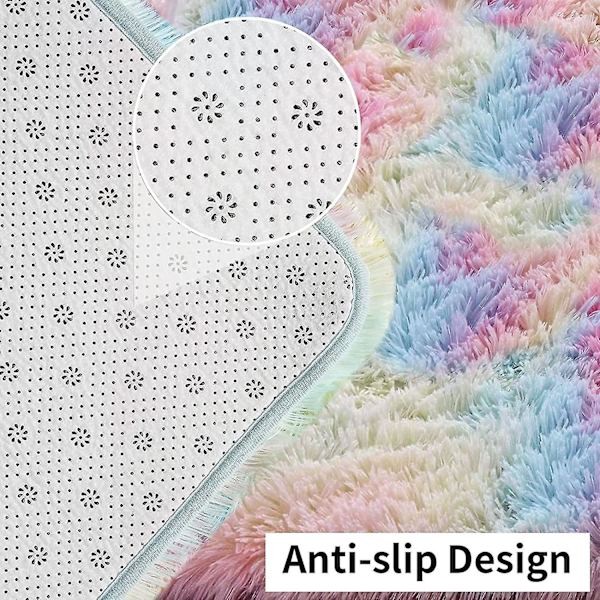 Tflycq Fluffy Area Mattor, 3x5 Fot Regnbågsmatta, Ultra Mjuk inomhus Moderna plyschmattor För Vardagsrum Sovrum Barnrum Barnrum Heminredning, uppgradering
