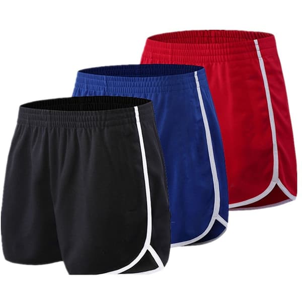 Atletiska shorts för män, elastisk midja, enfärgad, lätt, lös passform, sportkläder för red M