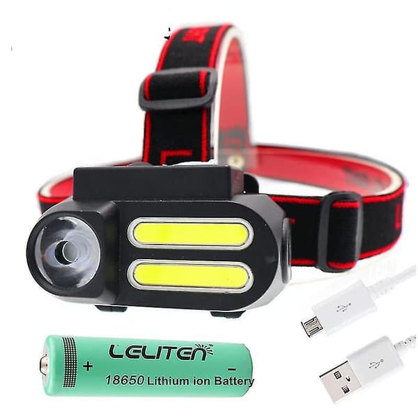 Lommelykter Hodelykter Bærbar Mini Xpe+2* Cob Led Hodelykt Arbeidslys