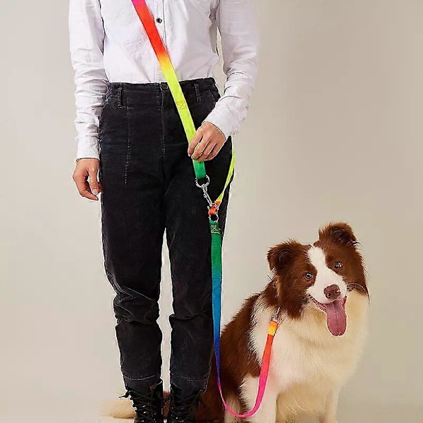 CAWAYI KENNEL Nylon Myk Kjæledyr Hund Kjetting Trekktau Bånd Frie Hender Diagonalt Hundetau Eksplosjonssikker Kjetting for Store Hunder