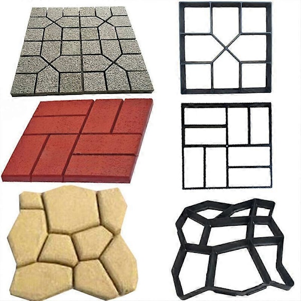 Betonimuotti puutarhalattian leikkaamiseen DIY-päällystysmuotti manuaalinen sementtipolun muotti 35x35