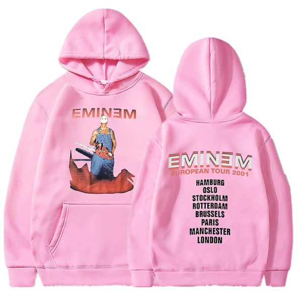 Eminem Anger Management Tour 2002 Hættetrøje Vintage Harajuku Funny Rick Sweatshirts Langærmede Mænd Kvinder Pullover Mode Pink4 M