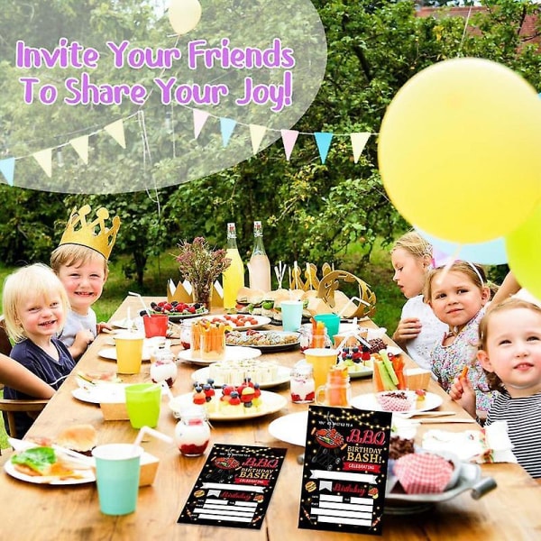 Barnfestinbjudningar 10st Festinbjudningar för barn Festkort Elegant typsnitt starkt papper dubbelsidiga utskriftsinbjudningar