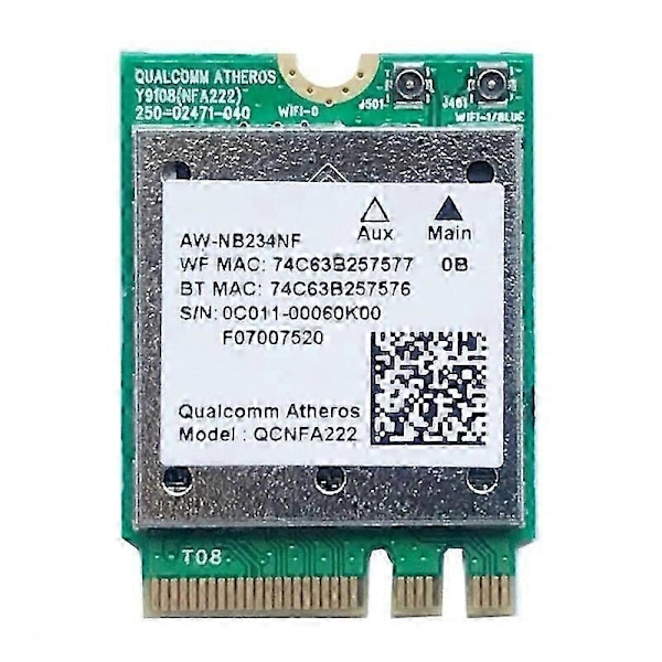 Trådløs Adapter Atheros QCNFA222 AW-NB234NF 2-NGFF Bluetooth-kompatibel 4.0 Trådløst Kort til Bærbar Desktop