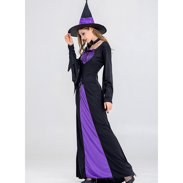 Halloween noita puku nainen aikuinen cs puku kauhu noita naamiainen L