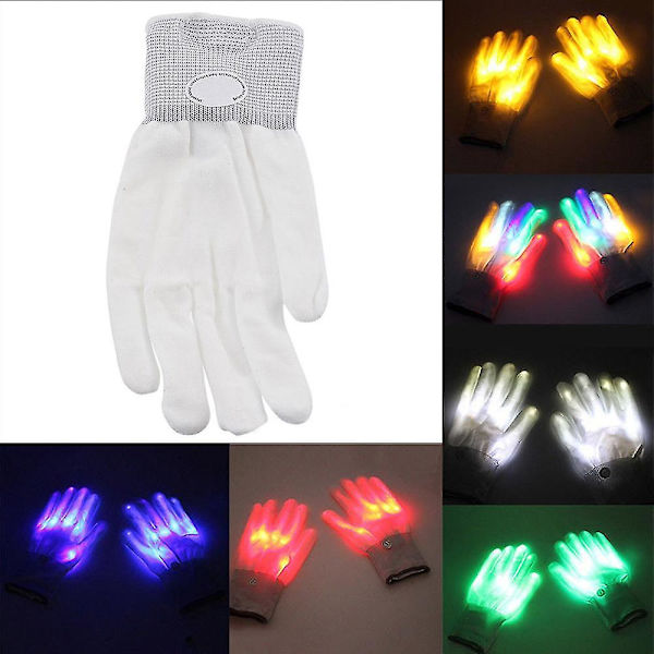 Led färgglada handskar Finger Lights Party Rave blinkande handske Yellow