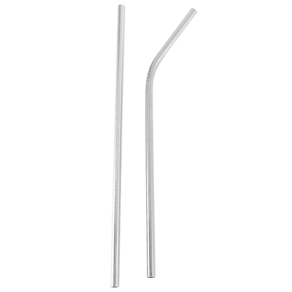 100 stk. metal sugerør kan genbruges 304 rustfrit stål drikkevandsrør 215 mm x 6 mm buet Str Ha
