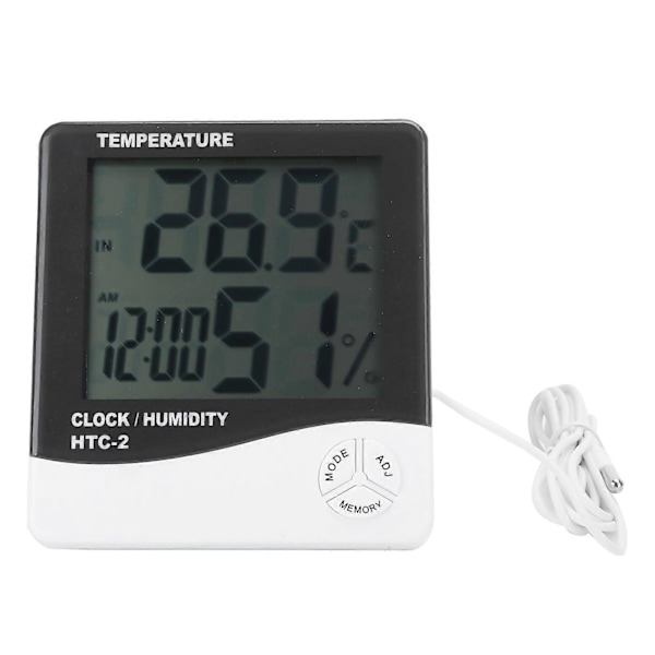 Digitalt Termometer Hygrometer Temperatur Fugtighedsmåler til Indendørs Hjemmekontor
