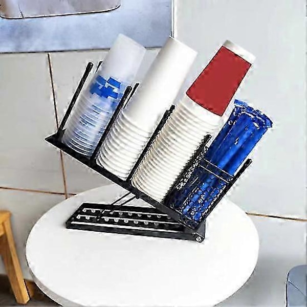 Kaffekopphållare Lockorganisatör med Sugrörshållare 4 Fack Kaffekoppsdoserare Justerbar Kaffe