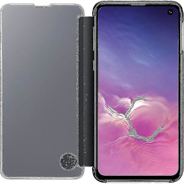For Samsung Galaxy S10 Beskyttende Clear View Folio Cover Case - Sort
