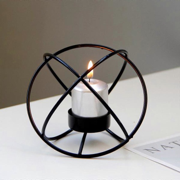 Geometrisk Ljusstake Ljusstakslykta Vägglampa Centerpiece Svart