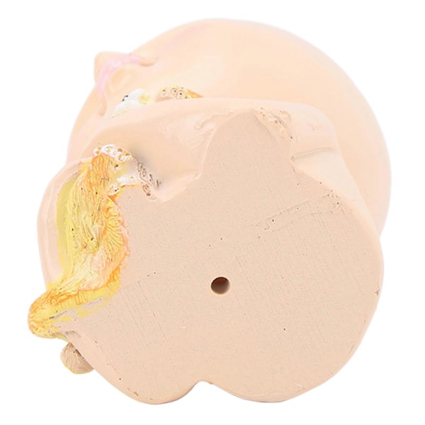 Resin Suckulent Planter Roligt Ansikte Flicka Huvud - Gulaktig Rosa Dekoration